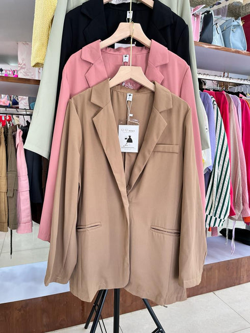 Solid Color Single Breasted Blazer